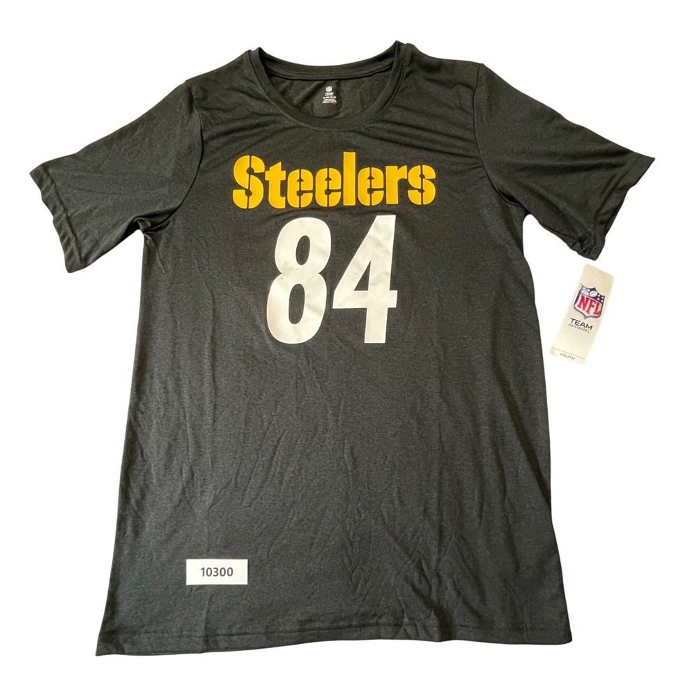 NFL Steelers Antonio Brown 84‎ Youth XL Gray Team Apparel T-Shirt